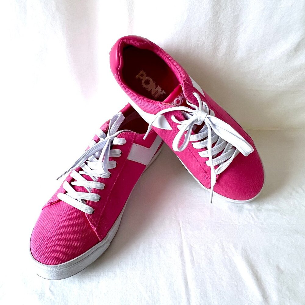 Pony Pink and White Top Star Lo-Core Canvas Sneakers, Size 8.5, EC!